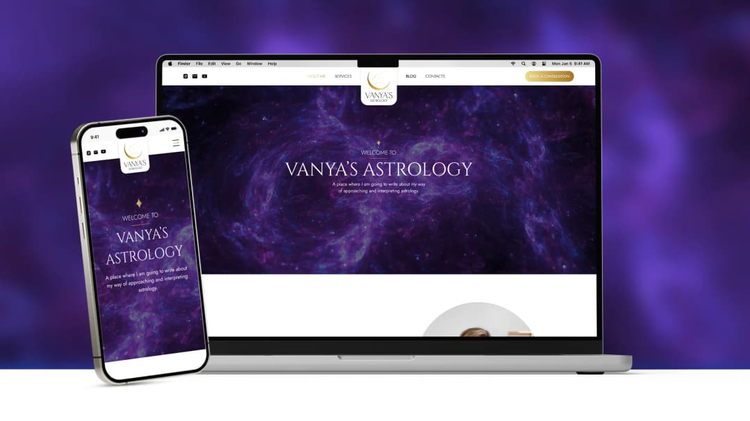новия уеб сайт на vanyasastrology от маркетинг агенция DGTalents